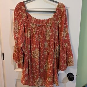 Floral Red Women's Top